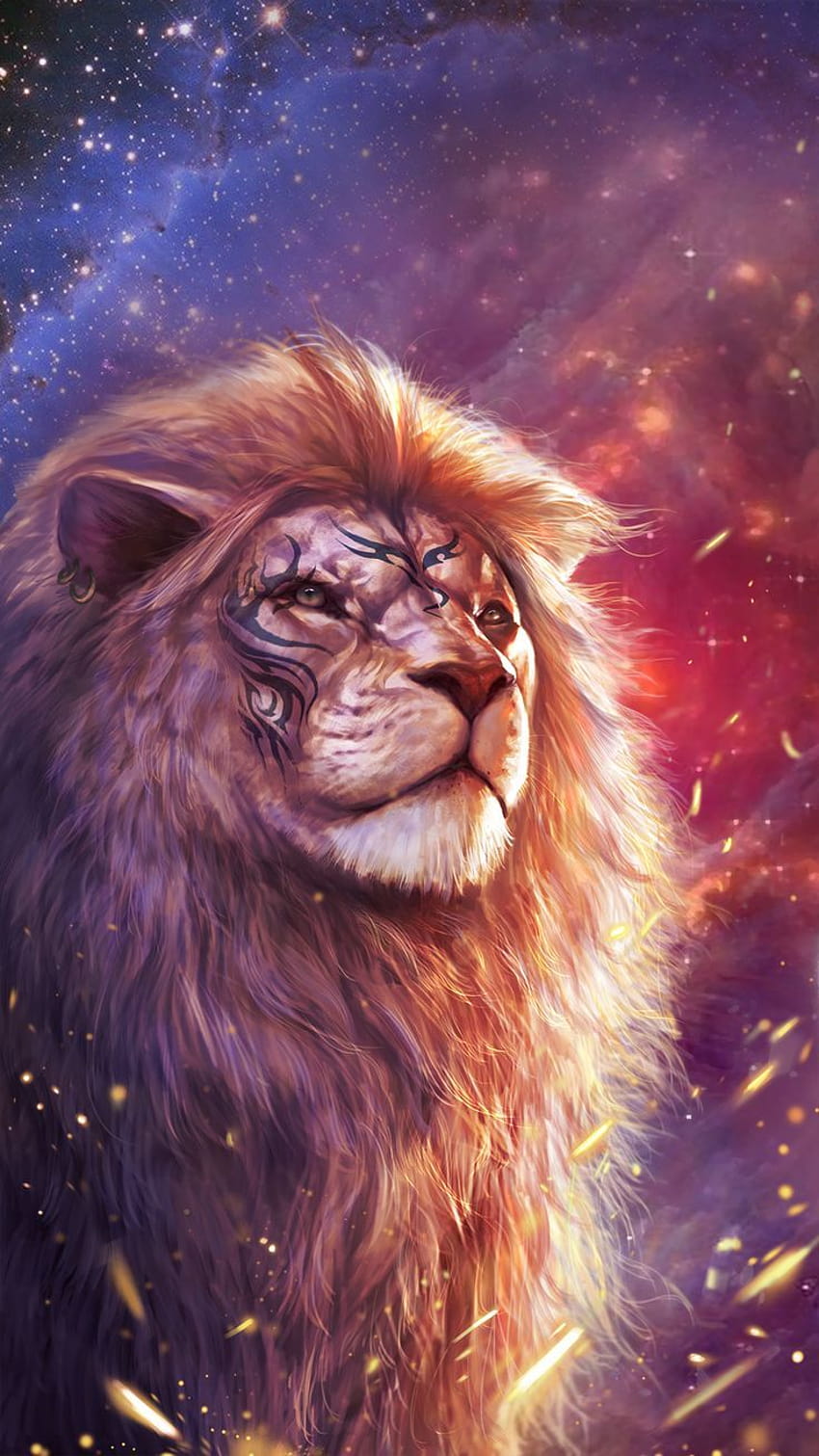Lion High Quality , iphone and android, purple lion HD phone wallpaper