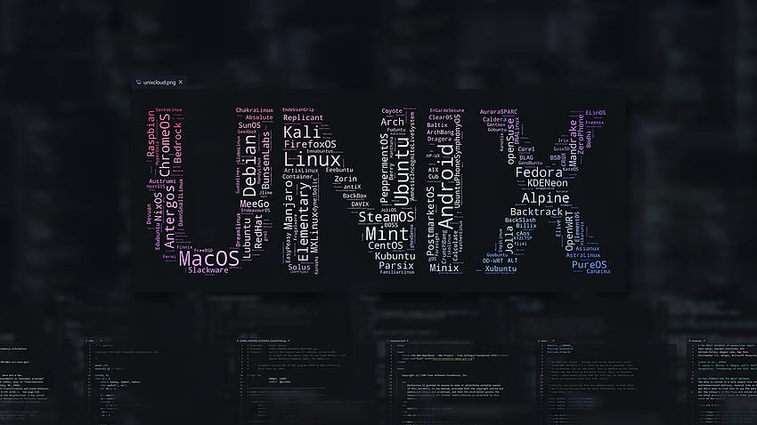 Tecnología de programación de código Unix Linux MacOS Ubuntu Mint Debian Matrix, backbox fondo de pantalla
