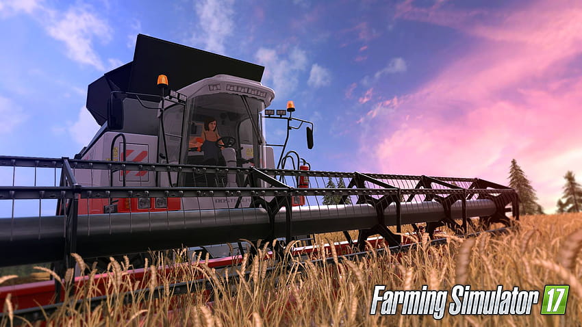 Combine harvester removes wheat game Farming Simulator 2017 HD wallpaper