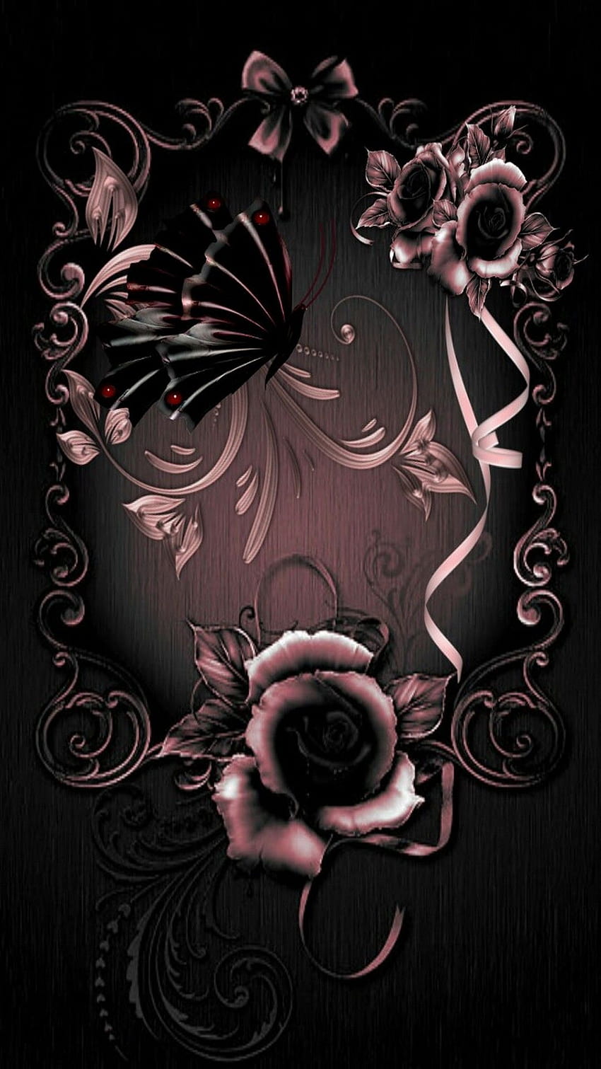 Rose Gold Diamond Iphone Lock Screen Butterfly HD phone wallpaper