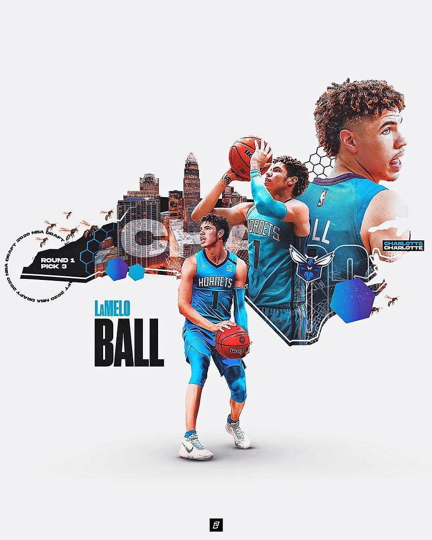 Enrique Castellano no Instagram: “Com a terceira escolha no Draft da NBA de 2020, espera-se que o Charlotte Hornets drafte Illa…, lamelo ball hornets Papel de parede de celular HD