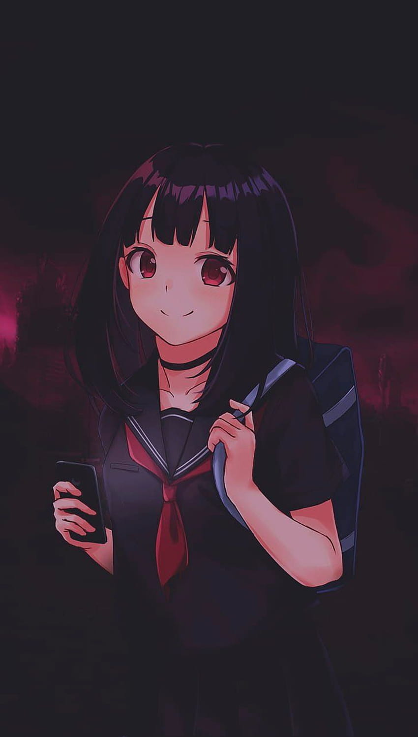 Cool Dark Anime, anime girl amoled android HD phone wallpaper