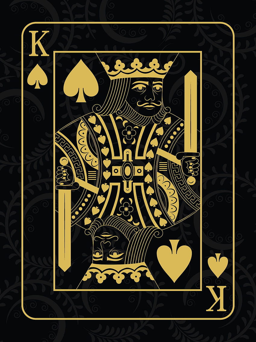 Pintura del cartel King Of Spades, tarjeta negra fondo de pantalla del teléfono
