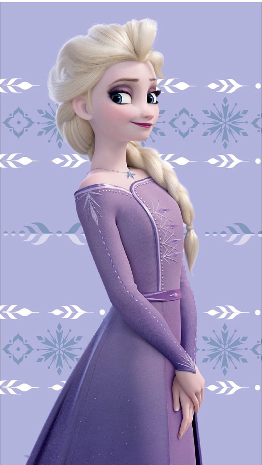 Frozen 2의 새롭고 아름다운 라일락 보라색 드레스를 입은 Elsa, elsa frozen 2 전화 HD 전화 배경 화면