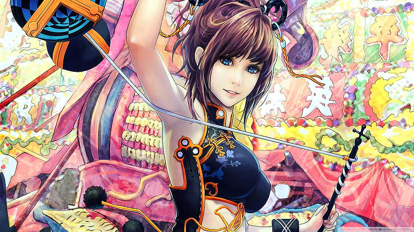 colorful anime pc HD wallpaper