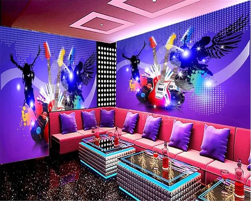 Beibehang papel de parede 3d moda na zamówienie fajna muzyka rockowa gitara bar KTV home decor tła ścienne Tapeta HD