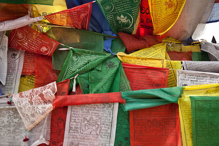 : red, color, buddhist, buddhism, colorful, material, nepal, textile, art, tibetan, himalaya, prayer flags, quilting 3000x2000, tibetan flag HD wallpaper