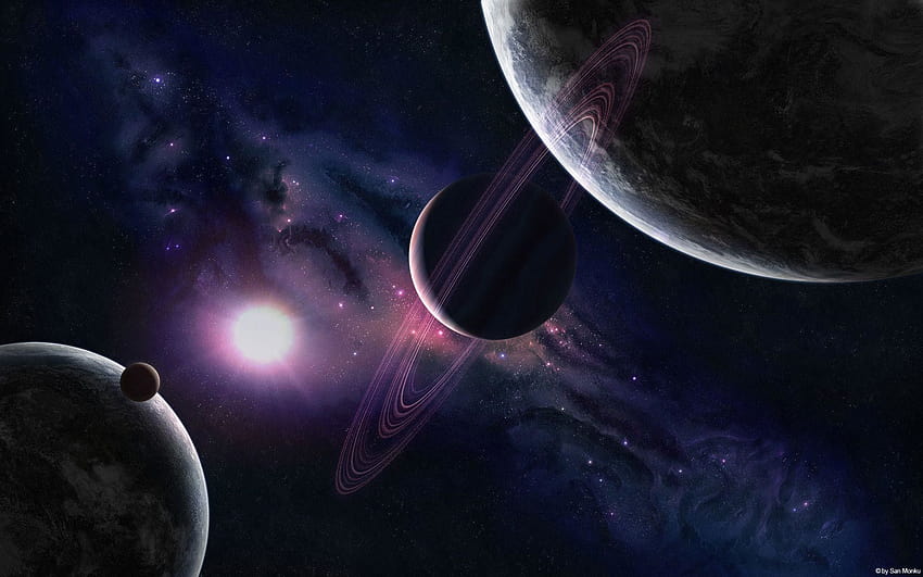 7 космически планети, компютърна планета HD тапет