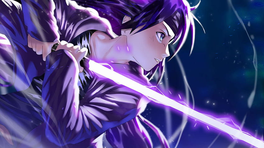 Purple Anime Girl, purple pc anime HD wallpaper