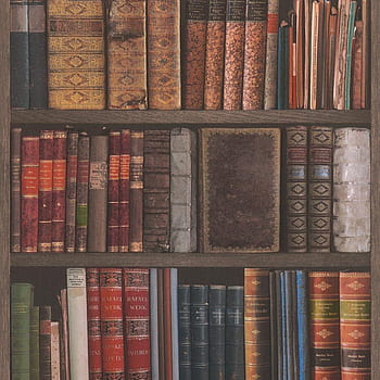 Holden Vintage Book Case Pattern Natural Faux Effect Wood Shelf Library ...