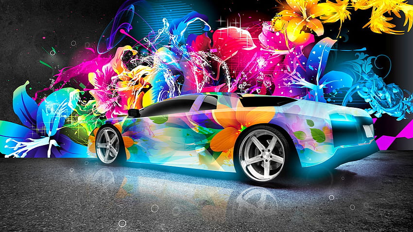 Abstract Full Car, fire and water cars HD wallpaper