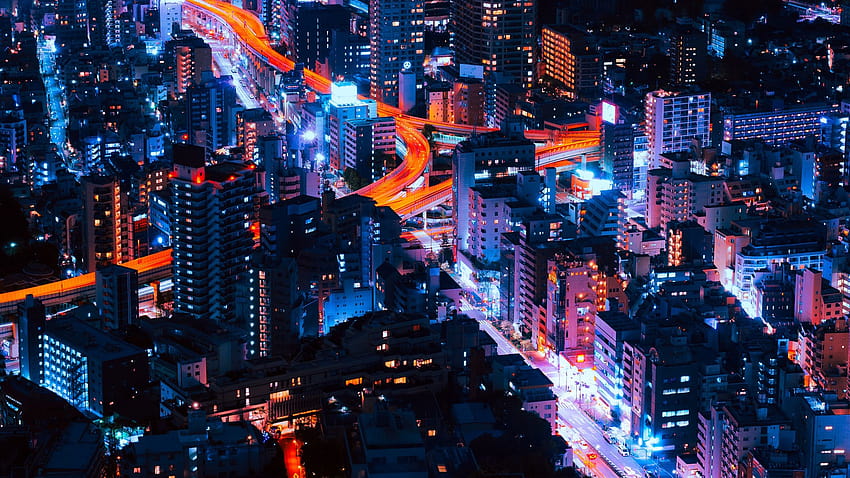 Tokyo Cityscape Neon Lights, World, Backgrounds, and, 네온 도쿄 HD 월페이퍼