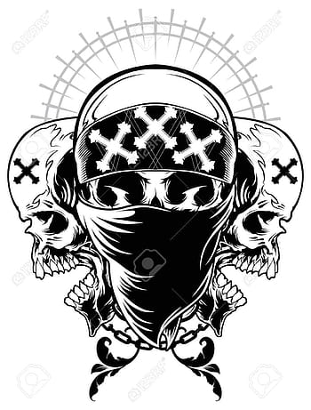 Gangster skull logo icon or tattoo urban stylish Vector Image