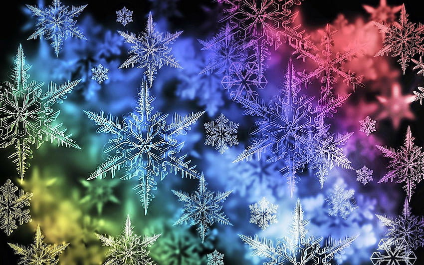 Colorful Snowflake, really pretty backgrounds HD wallpaper