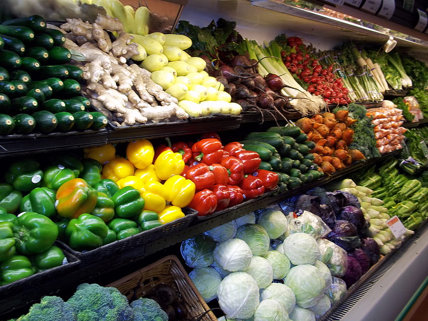 Mercado de Alimentos Frescos, Fundos, mercado de alimentos integrais papel de parede HD