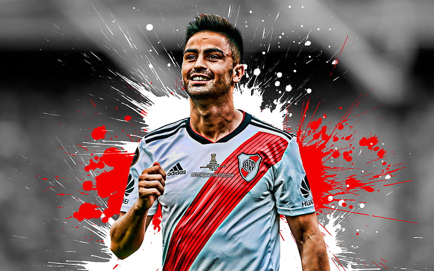 Pity, white red blots, River Plate FC, Gonzalo Martinez, soccer, Gonzalo Nicolas Martinez, Argentine Superliga, football, grunge, AAAJ with resolution 3840x2400. High Quality HD wallpaper