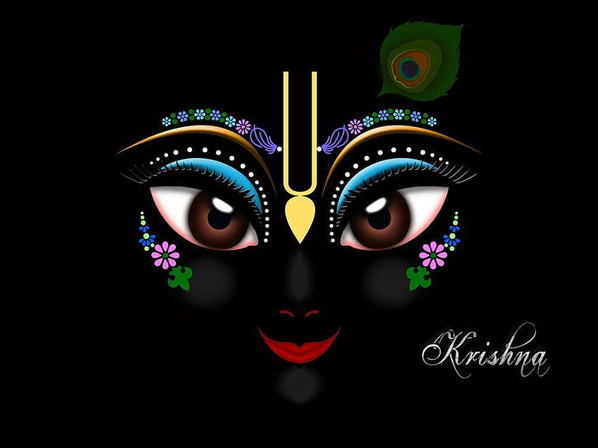 Lord Krishna Black, lord krishna 3d in black background HD wallpaper
