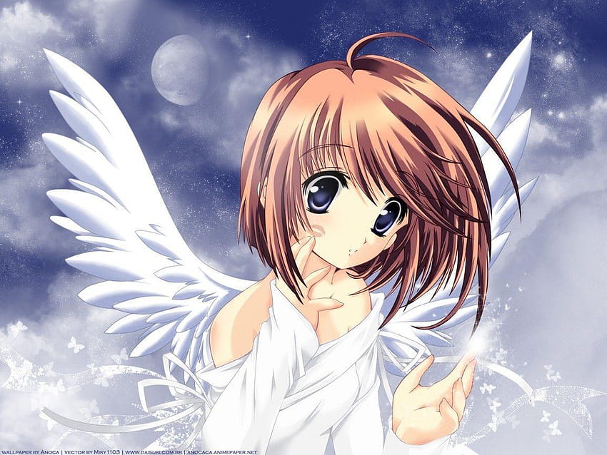 Um anjo no futuro, desenho, bonita, anjo, anime, menina, HD