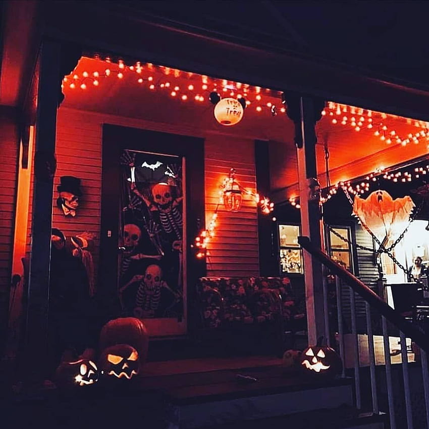 Halloween Aesthetics, halloween decorations and lights HD phone wallpaper