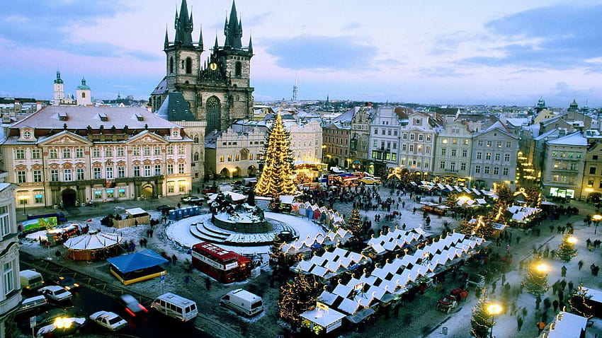 ワールド マーケット 古いクリスマス タウン プラハ チェコ共和国 広場 1920x1080 高品質、高解像度、 高画質の壁紙