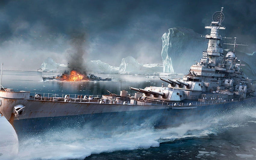 world of warships tirpitz sea battleships bismarck ship HD wallpaper