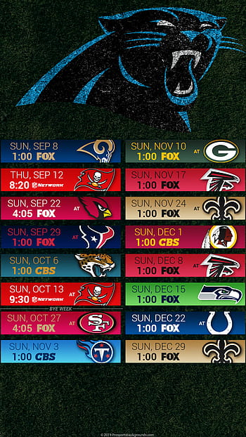 Carolina Panthers 2019 Desktop PC City NFL Schedule Wallpaper