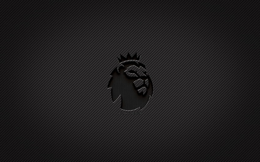 Premier League karbon logosu, grunge sanatı, karbon arka plan, yaratıcı, Premier League siyah logosu, spor ligi, Premier League logosu, Premier League 3840x2400 çözünürlüklü. Yüksek Kalite HD duvar kağıdı