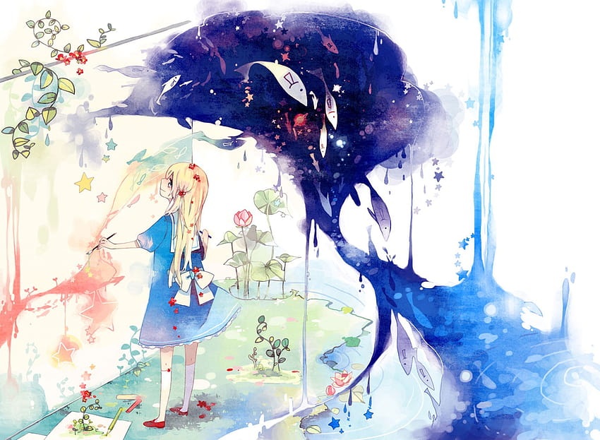 Anime Watercolor, anime summer watercolor HD wallpaper | Pxfuel