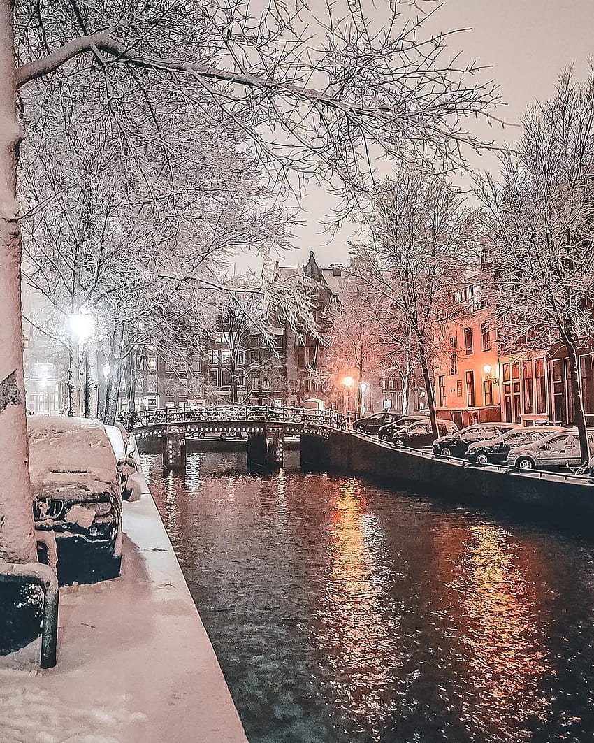 amsterdam winter HD phone wallpaper