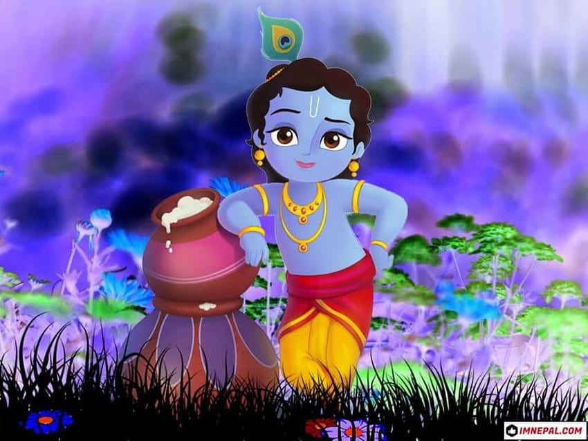 Krishna Animated, lord krishna cartoon HD wallpaper | Pxfuel