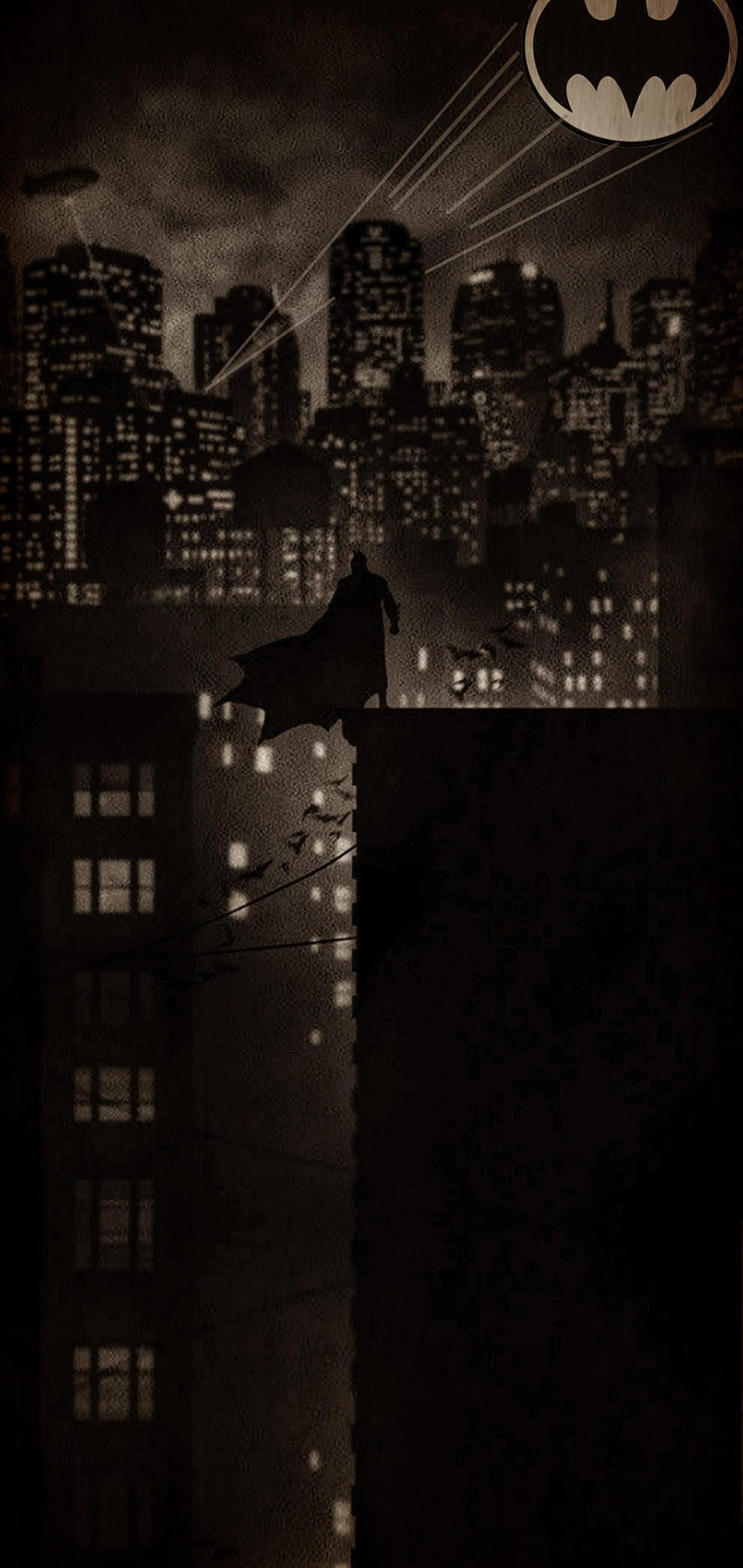 Batman and the Bat Signal от erdij, интелектуалец HD тапет за телефон