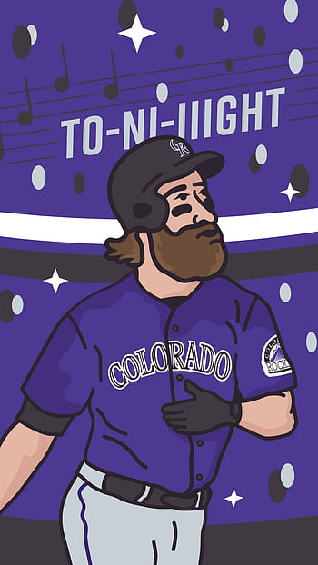 Colorado Rockies (Black): Logo Pattern - MLB Peel & Stick Wallpaper 24” x 48” 8 SF