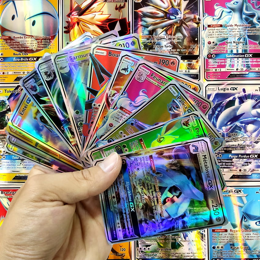 Versão francesa pokemons v max cartas jogo tag equipe vmax gx ex