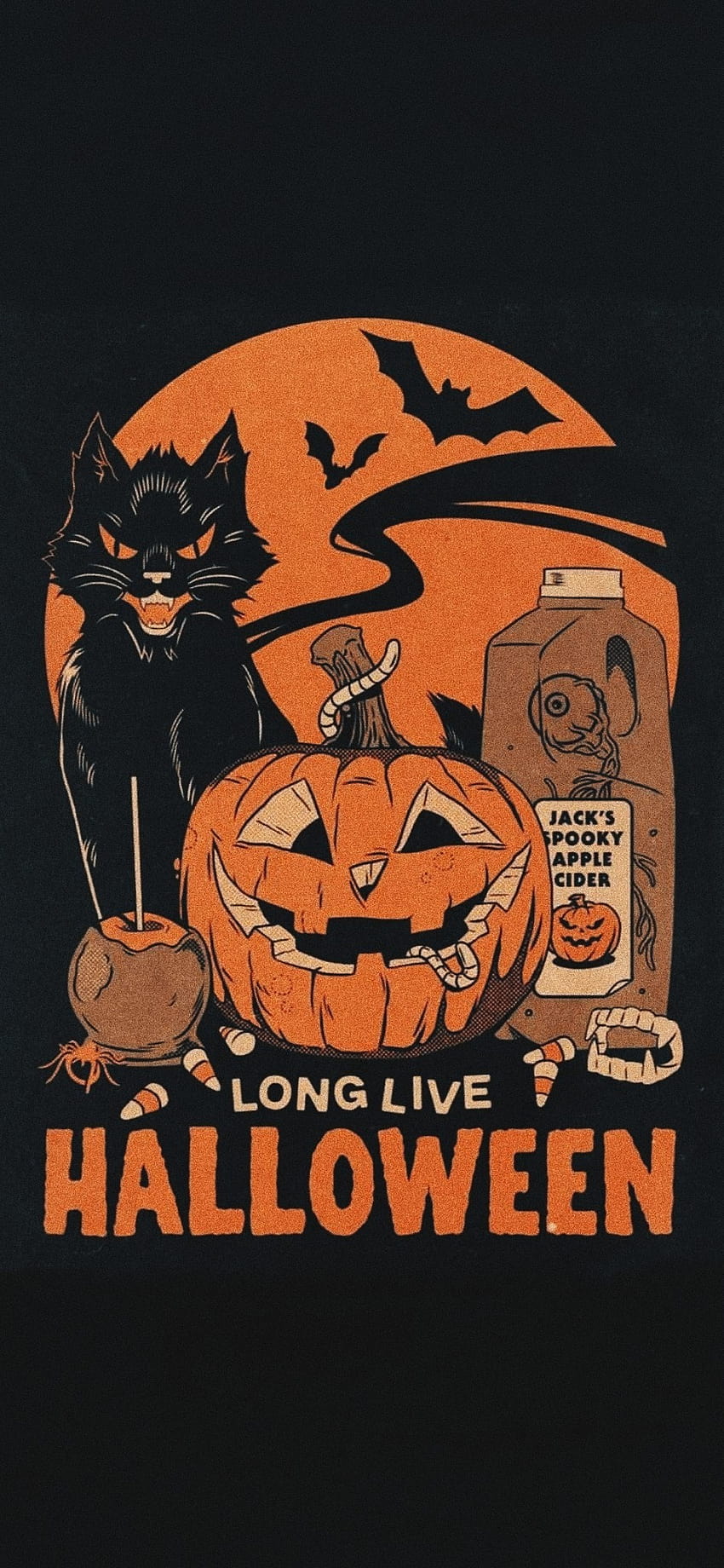 schermate di blocco di Halloween, Halloween vintage estetico Sfondo del telefono HD