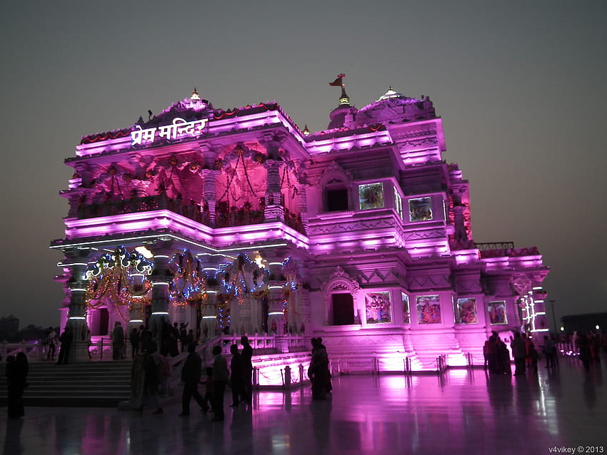 3,000万ドルで作られたPrem Mandirの夜景 - トラップ、 高画質の壁紙
