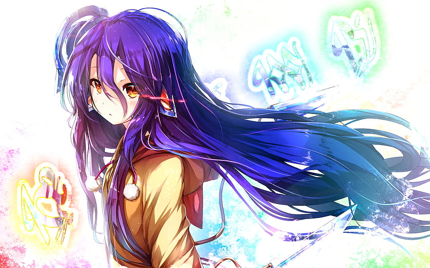 Blue Hair No Game No Life: Zero and Purple Hair, anime blue purple HD wallpaper