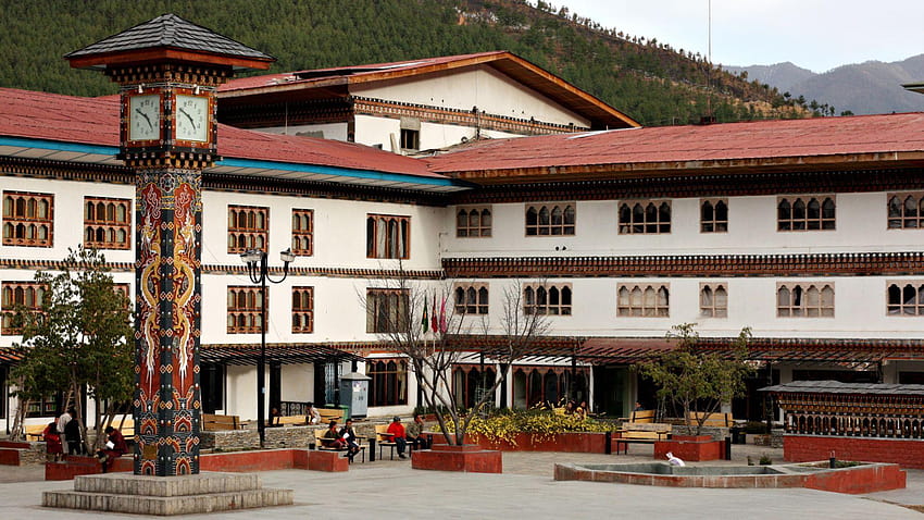 Thimphu'daki Saat Kulesi Meydanı - Hindistan Seri 5'ten Butan Turizmi HD duvar kağıdı