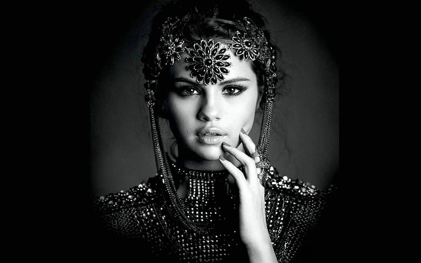 women, Selena Gomez, black, teen, monochrome, actress ::, black teen HD wallpaper