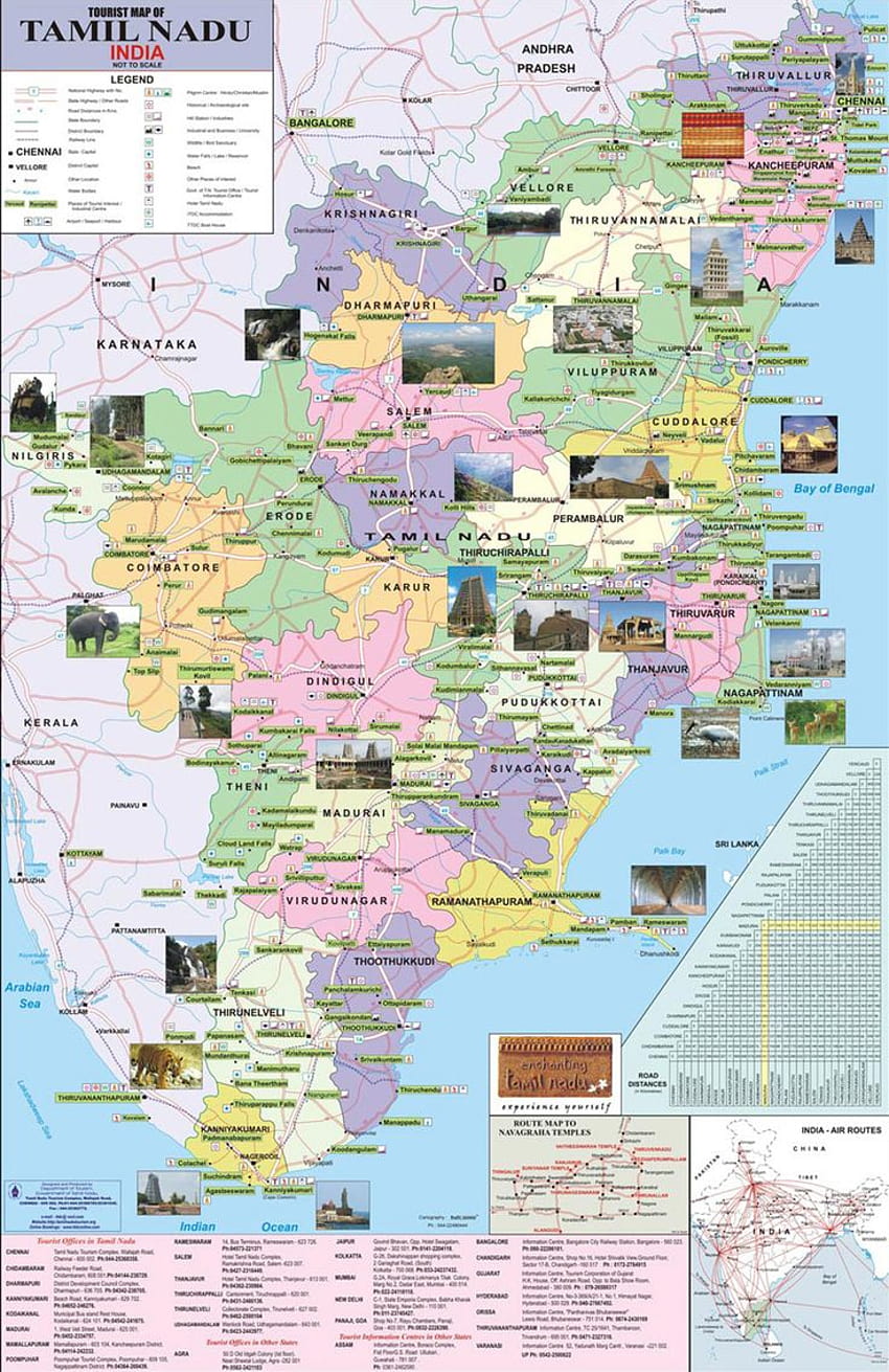 Carte touristique du Tamil Nadu, carte du Tamil Nadu Fond d'écran de téléphone HD