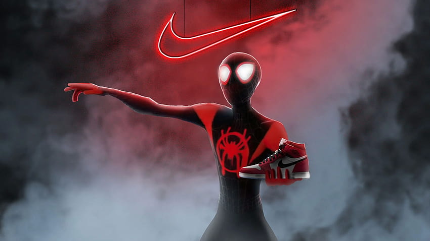 Spiderman Miles Morales Nike Air Jordan, Superhéroes, nike air ultra fondo de pantalla