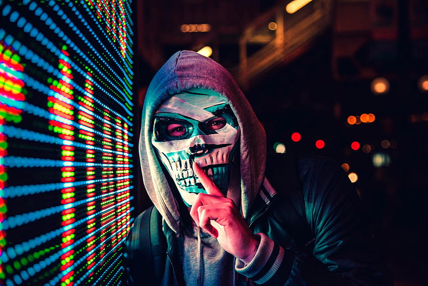 Skull Face Mask Man, Outros, Fundos, máscara de caveira papel de parede HD