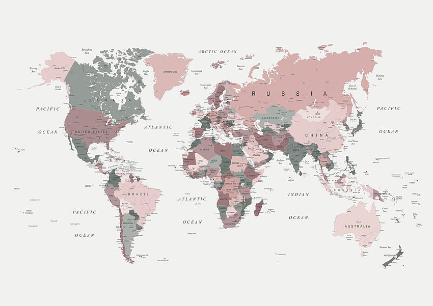 ซื้อแผนที่โลกสีชมพูและสีเขียว แผนที่โลกสีชมพู วอลล์เปเปอร์ HD