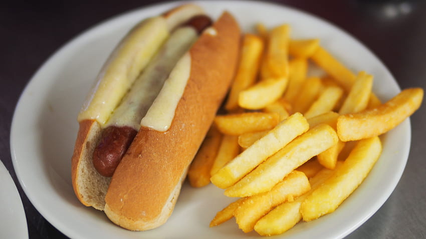 stok hot dog, hotdog, hotdog and chips, hot chips Wallpaper HD