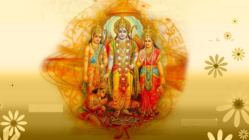God Rama Laxman Sita with Hanuman, ram sita hanuman HD wallpaper