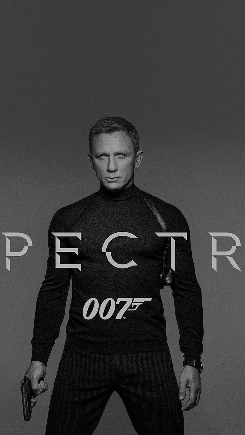 JAMES BOND 007 SPECTRE MOVIE FILM POSTER DARK BW, James Bond Handy HD-Handy-Hintergrundbild