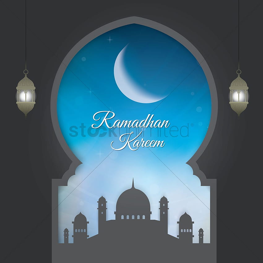 Ramadhan kareem Vector, flat design ramadhan HD phone wallpaper