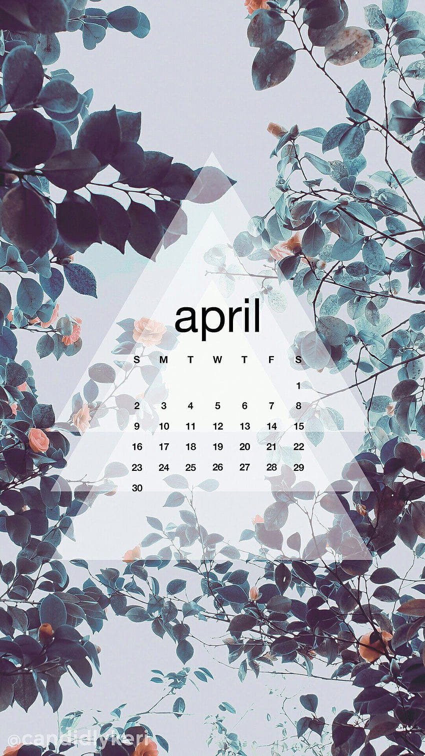 Kwiatowy niebieski kalendarz, kwiecień 2018 Tapeta na telefon HD