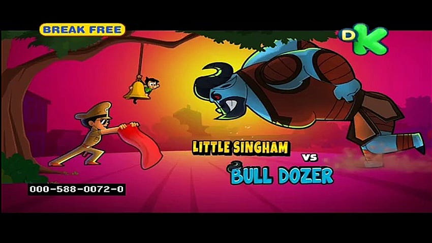Little Singham Vs Bull Dozer Sfondo HD