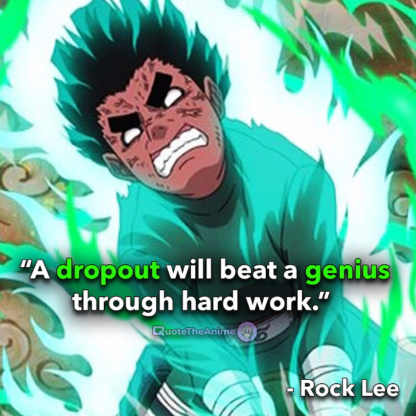 Inspirational Rock Lee Quotes HD phone wallpaper