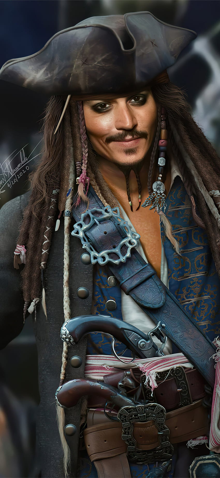 Jack Sparrow Fanart iPhone X, Jack Sparrow Logo HD-Handy-Hintergrundbild